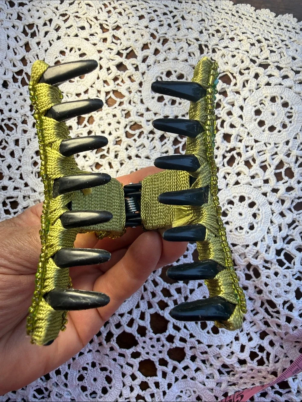 Handmade beaded green